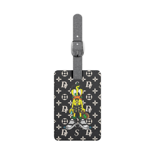 DuckettVuitton Mascot Stealth Saffiano Polyester Luggage Tag, Rectangle