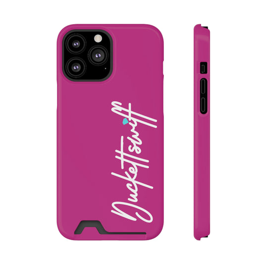 Pink Signature Phone Case With Card Holder