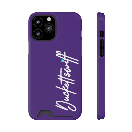 Purple Signature Phone Case With Card Holder
