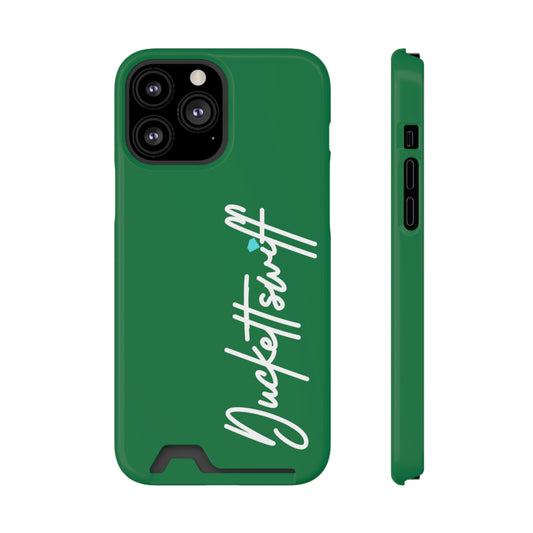Green Signature Phone Case With Card Holder