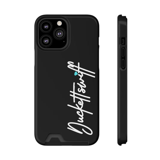 Black Signature Phone Case With Card Holder